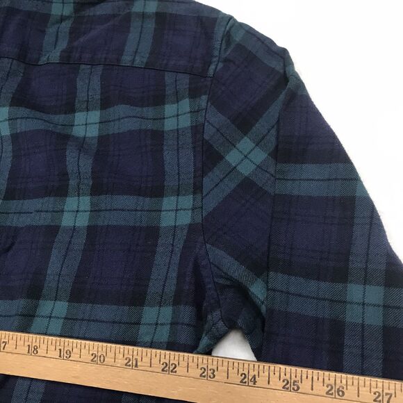 VINEYARD VINES Flannel Shirt Men L Blue Kelly Green Tartan Plaid Prep Notre Dame - Picture 10 of 16
